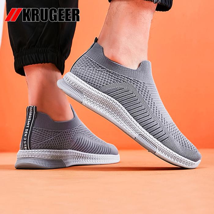 Gambar Krugeer Sepatu Pria Sneakers Impor Slip On Kasual dan Sporty KG-002 - Abu-abu, 44 dari Krugeer undefined Tokopedia