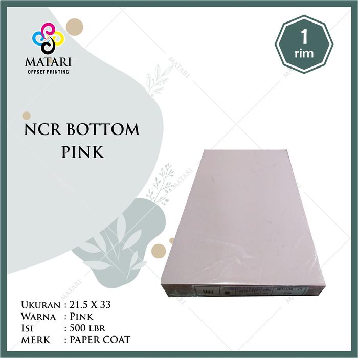 Gambar Kertas NCR Carbonless Paper Bottom Warna Ukuran F4 / Folio - Merah Muda dari Matari Bandung Kota Bandung Tokopedia