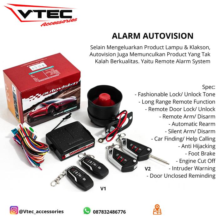 Gambar ALARM MOBIL AUTOVISION - V1 dari vtec accessories undefined Tokopedia