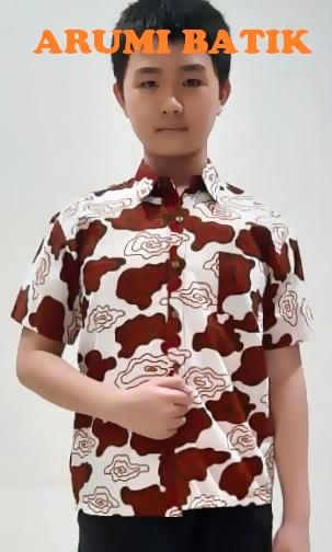 Gambar Kemeja Anak Laki Seragam Batik 2901 Merah 6 7 8 9 10 11 12 Tahun - size S dari Arumi Batik undefined Tokopedia