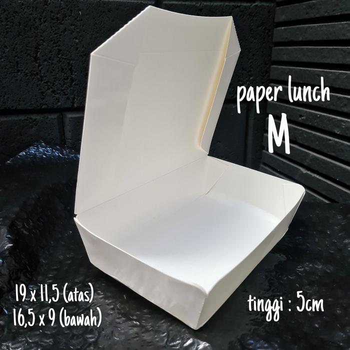 Gambar paper lunch box rice take away dus kotak makan ukuran Medium M tebal dari Bahari Kemasan undefined Tokopedia