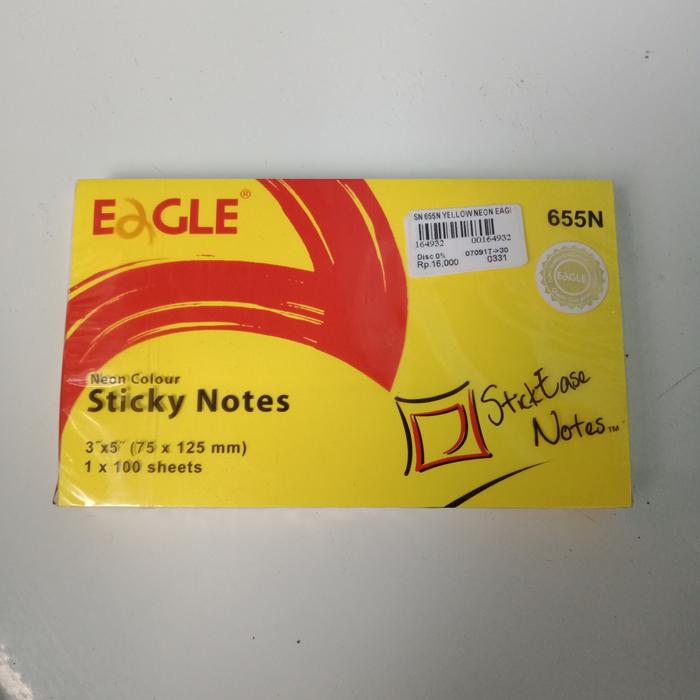 Gambar Sticky Notes 655 Eagle - Yellow Neon dari Toko Buku Uranus Wiyung Surabaya undefined Tokopedia