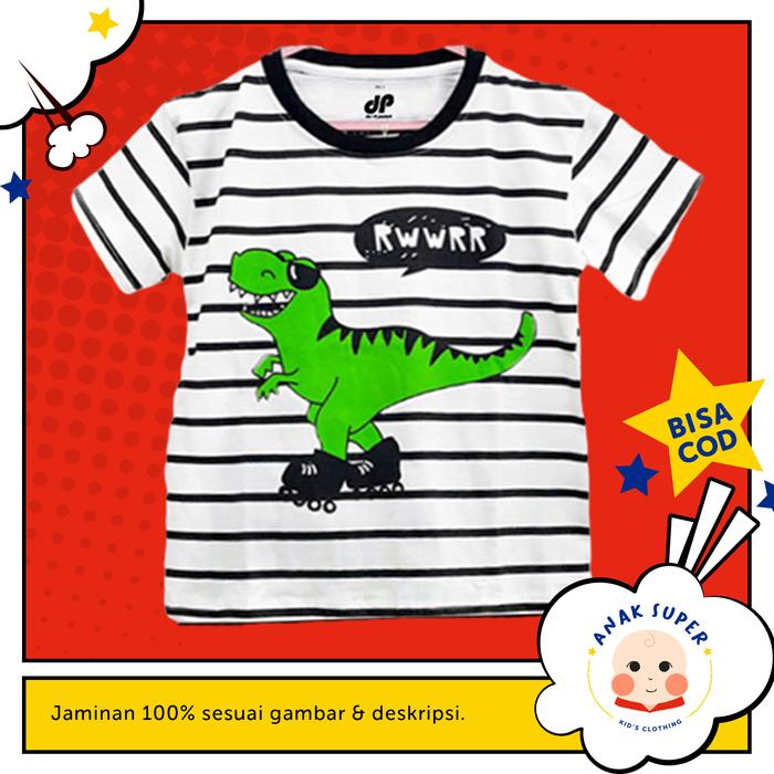 Gambar Baju/Kaos Anak Lengan Pendek Motif DINO TYREX 1 - 10 Tahun - 1-2 Tahun dari Anak Super undefined Tokopedia