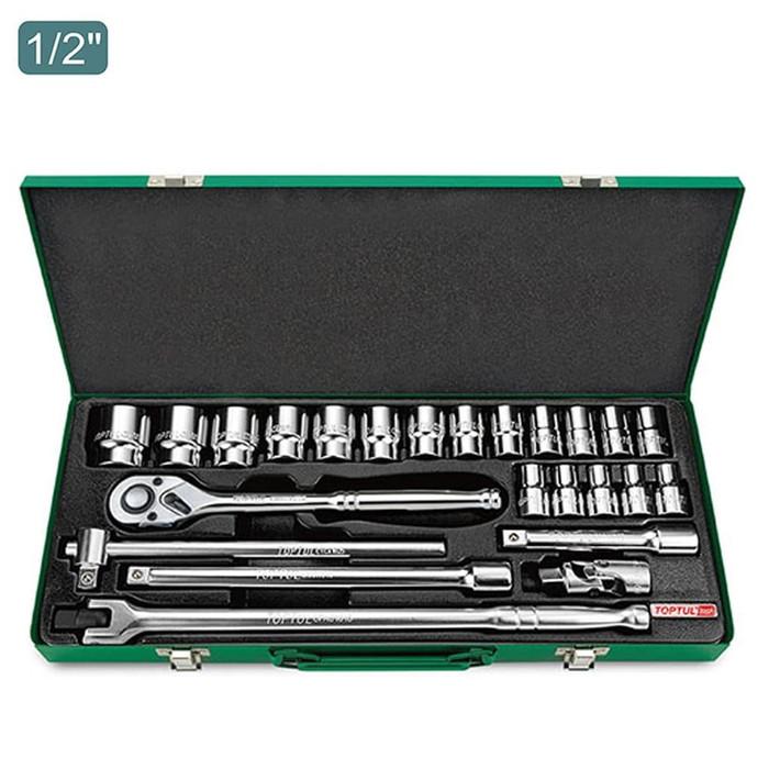 Gambar KUNCI SOCK SET 24PCS 6PT 1/2" GCAD2401 MIRROR (TOPTUL) dari Pastech Tools undefined Tokopedia