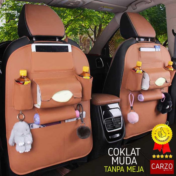 Gambar CARZO Car Seat Organizer versi Kulit / Tas Jok Mobil / Carzo Premium - Coklat Muda dari Wakata Living undefined Tokopedia