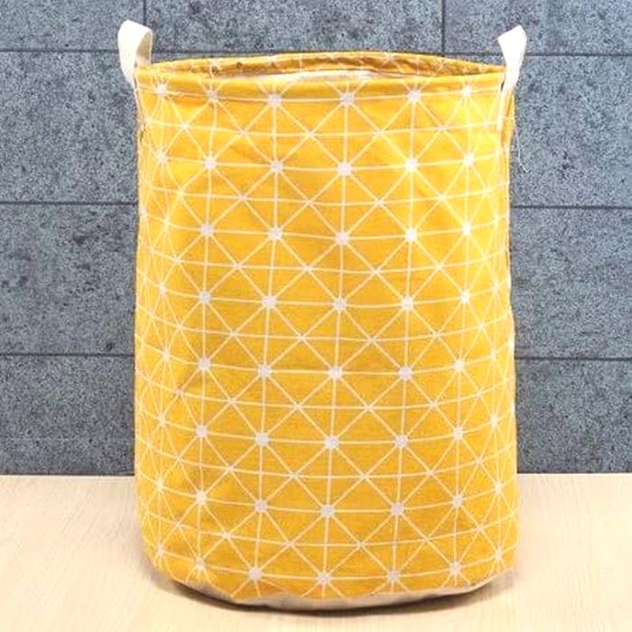 Gambar Keranjang Laundry Lipat Bahan Kanvas Anti Air / Keranjang Mainan - MOTIF KUNING dari Little Almira undefined Tokopedia