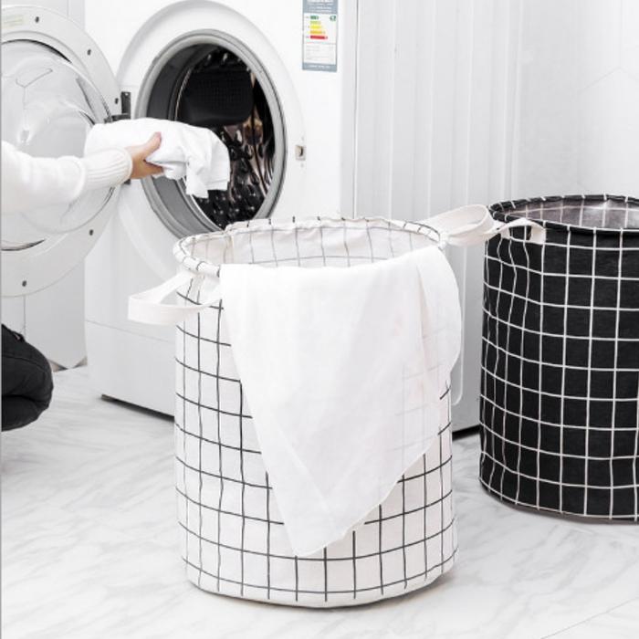 Gambar Keranjang Laundry Lipat Bahan Kanvas Anti Air / Keranjang Mainan - KOTAK PUTIH dari Little Almira undefined Tokopedia