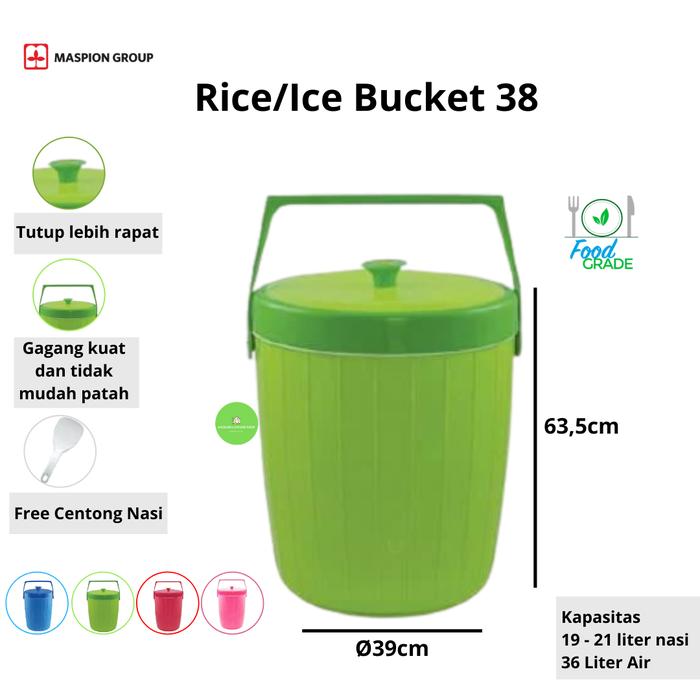Gambar Maspion Rice Bucket ( termos nasi / es ) 38 liter - Merah dari Aneka Ria Online Shop undefined 3 Tokopedia