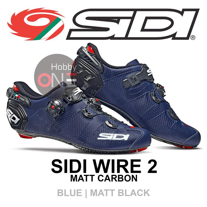 Promo SIDI WIRE MATT CARBON BLUE MATT BLACK Sepatu Sepeda Cleat