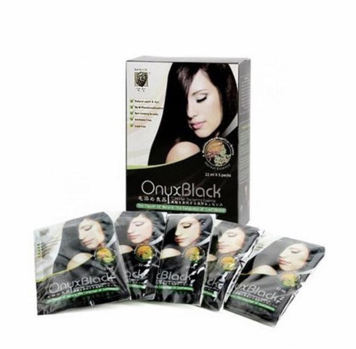 Gambar Maya Onyx Shampoo / Cat Rambut Hitam Uban Warna ( Sachet ) - Hitam Sachet dari Beauty Bleu Fist undefined Tokopedia