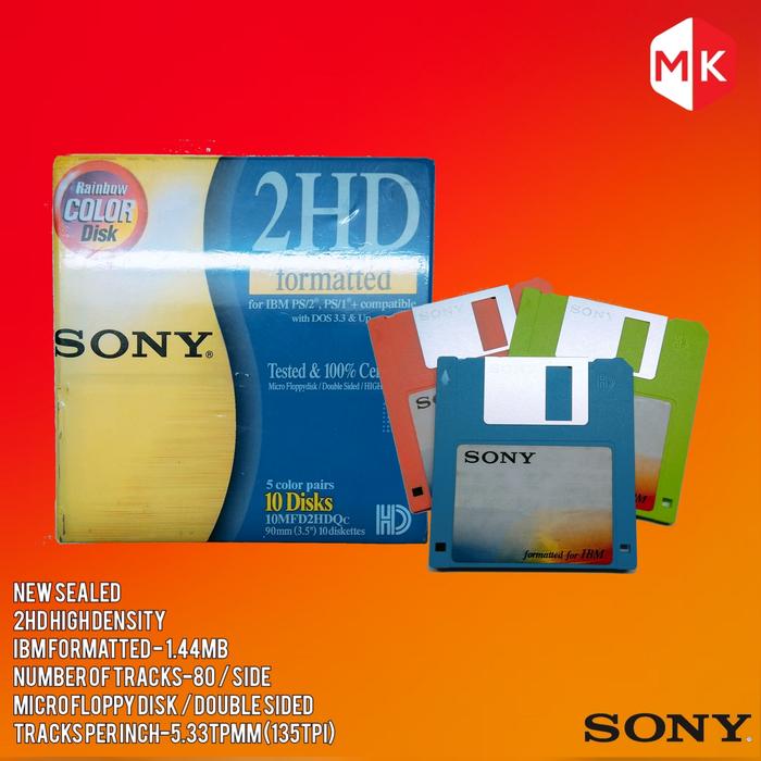 Gambar Disket Sony 2HD 1.44MB Floppy Disk - Color dari Moekomputer undefined Tokopedia
