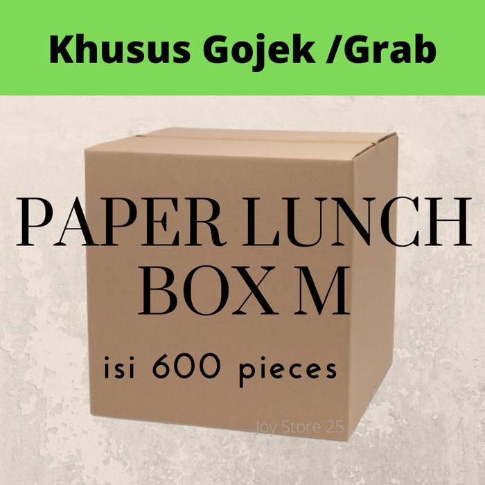 Gambar PAPER LUNCH BOX M isi 600 - KHUSUS GOJEK/GRAB INSTANT dari Joy Store 25 undefined Tokopedia