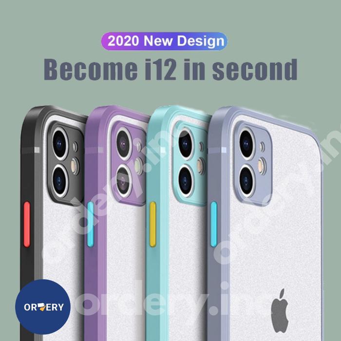 Jual NEW MODEL! iPhone Hybrid Case Matte Square Edge iPhone 12