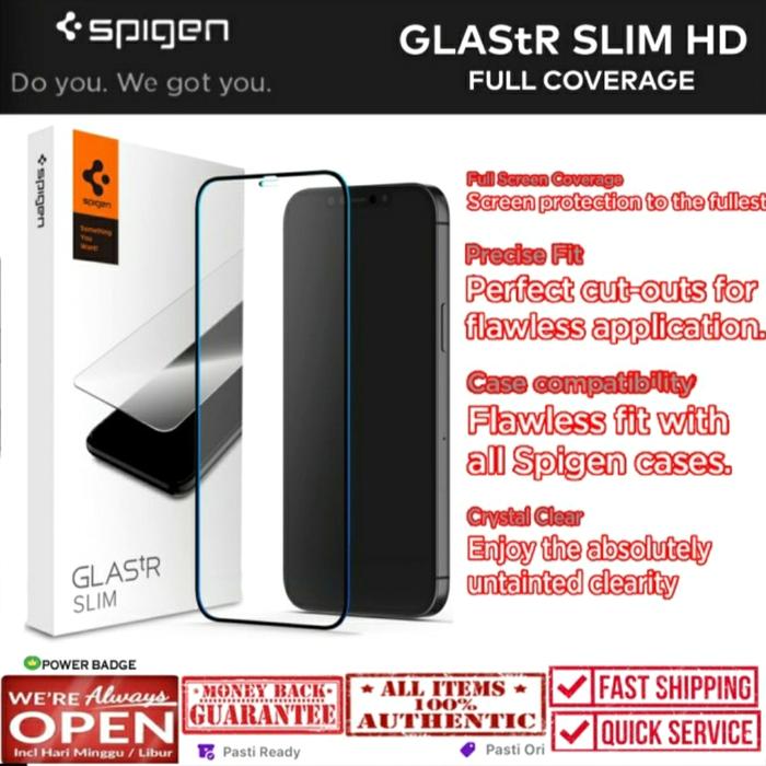 Jual Spigen Tempered Glass Screen Protector iPhone 12 Pro Max