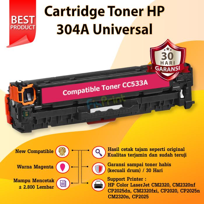 Jual Cartridge Toner Compatible HP CC533A 304A Magenta, HP CM2320 CP2025 -  Biru - Kota Surabaya - FixPrint Store | Tokopedia