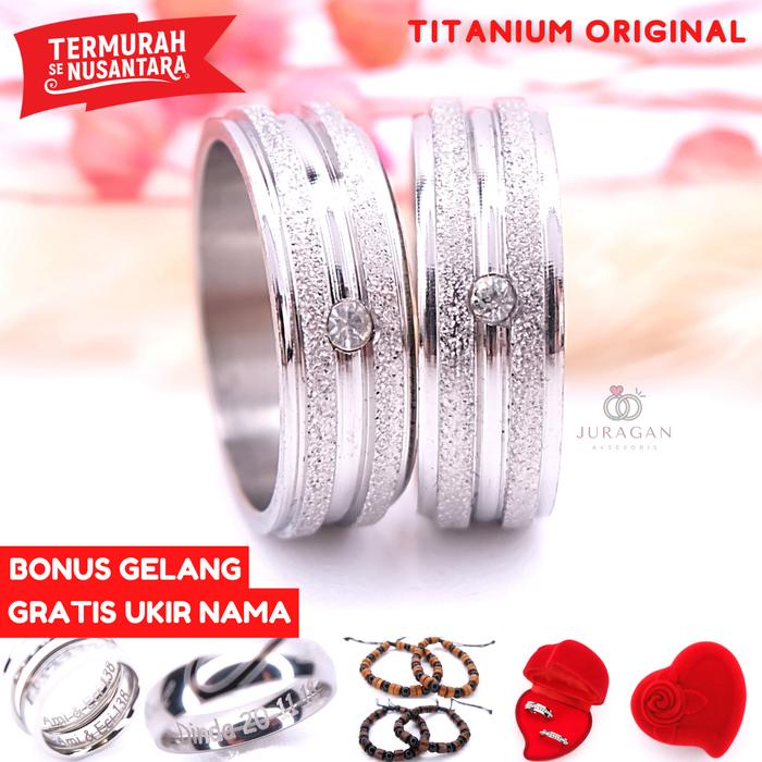 Gambar [UKIR NAMA + BOX HATI] Cincin Couple BUCIN Titanium M51 BONUS Gelang - Pria 6, Wanita 9 dari DoubleU Indonesia undefined Tokopedia