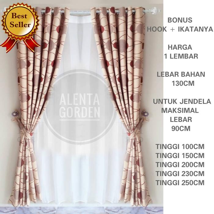 Gambar gorden minimalis gorden blackout polos pintu jendela tirai hordeng - COKLAT, TINGGI 230CM dari ALENTA GORDEN undefined Tokopedia