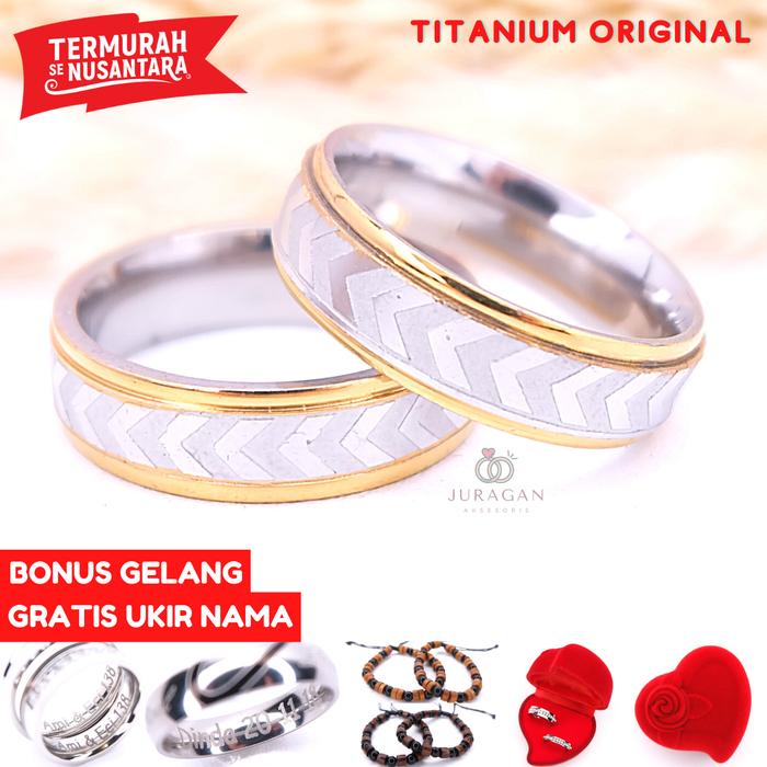 Gambar [UKIR NAMA + BOX HATI] Cincin Couple BUCIN Titanium M55 BONUS Gelang - Pria 8, Wanita 8 dari DoubleU Indonesia undefined Tokopedia