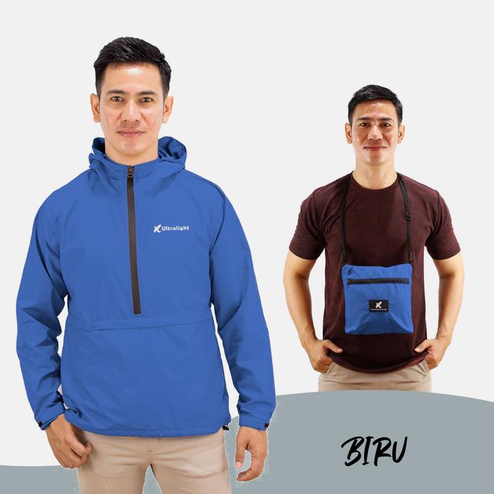 Gambar JAKET SEPEDA ULTRALIGHT MULTIFUNGSI KIANO - RUNNING - OLAHRAGA - Biru, L dari Rumah Komunitas undefined Tokopedia