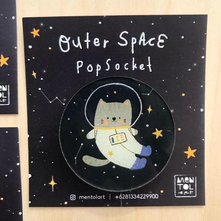 Pop Socket Outer Space by MENTOL ART Phone Grip Griptok Holder Cat