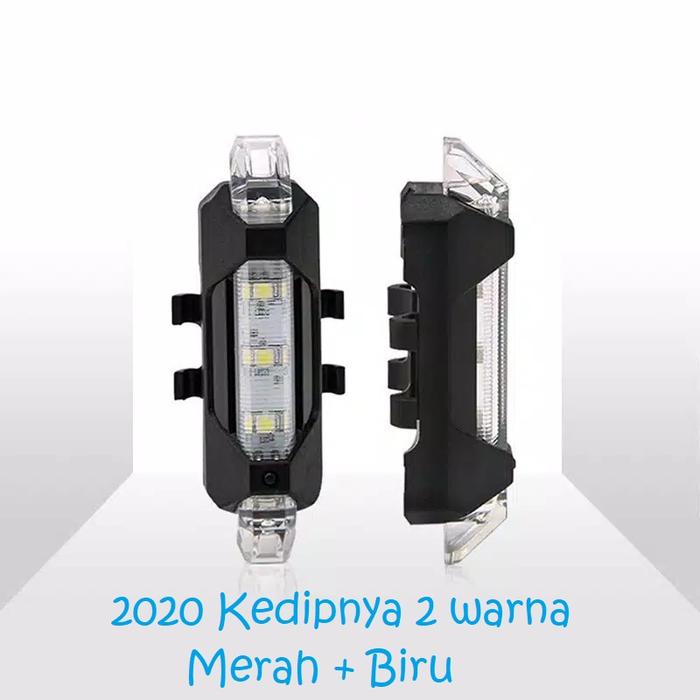 Gambar Lampu Belakang Led Dua Warna USB Charge Sepeda/Bike/Cycling Taillight - Dwi MB Lengkap dari Hobby Fit undefined Tokopedia