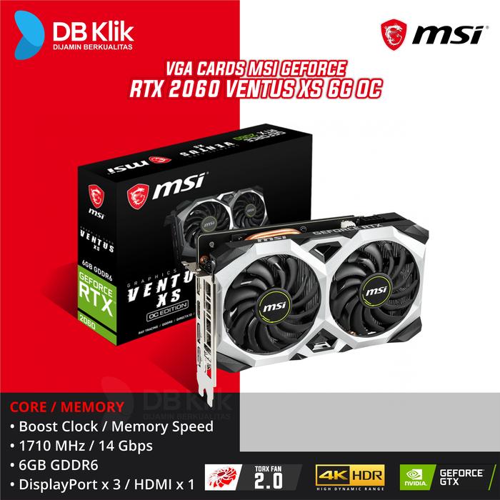 VGA Card MSI GeForce RTX 2060 Ventus XS 6G OC-MSI RTX2060 Ventus XS 6G