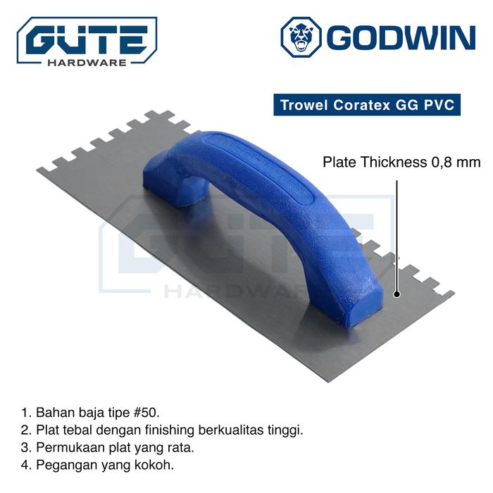 Gambar Trowel Coratex / Sendok Semen / Cetok Semen / Cetok Perata Godwin - Gigi dari Gute Hardware undefined Tokopedia
