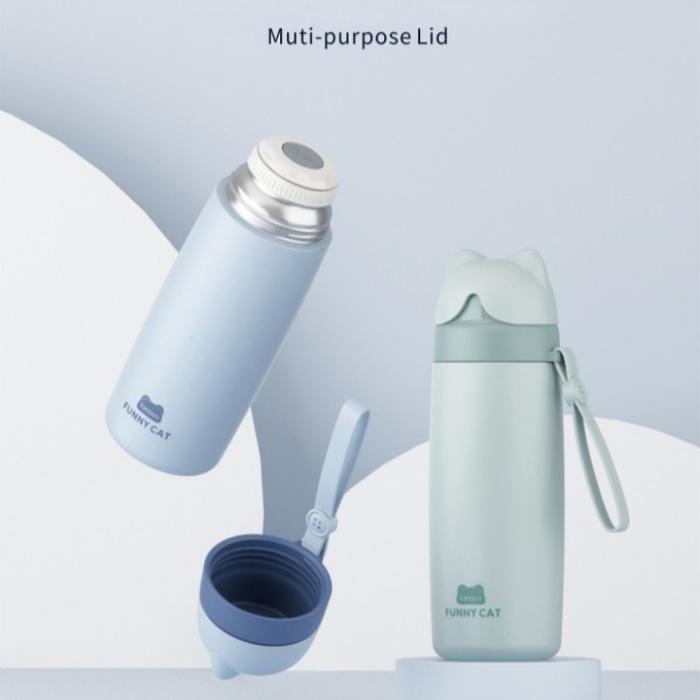 Gambar THERMOS / BOTOL MINUM ANTI TUMPAH XW F-4031 FLASK 350ML STAINLESS 304 - Biru Muda dari Orinoco Smart Living Kota Bogor Tokopedia