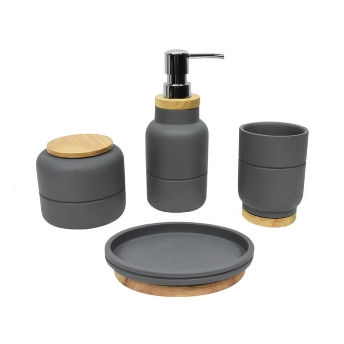 Gambar Kris Set Kamar Mandi Kris Bathroom Accessories 4 Pcs Abu Abu dari rizhu shop undefined Tokopedia