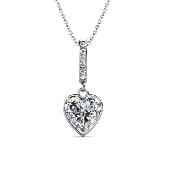 Droplet Heart Pendant - Kalung Crystal 