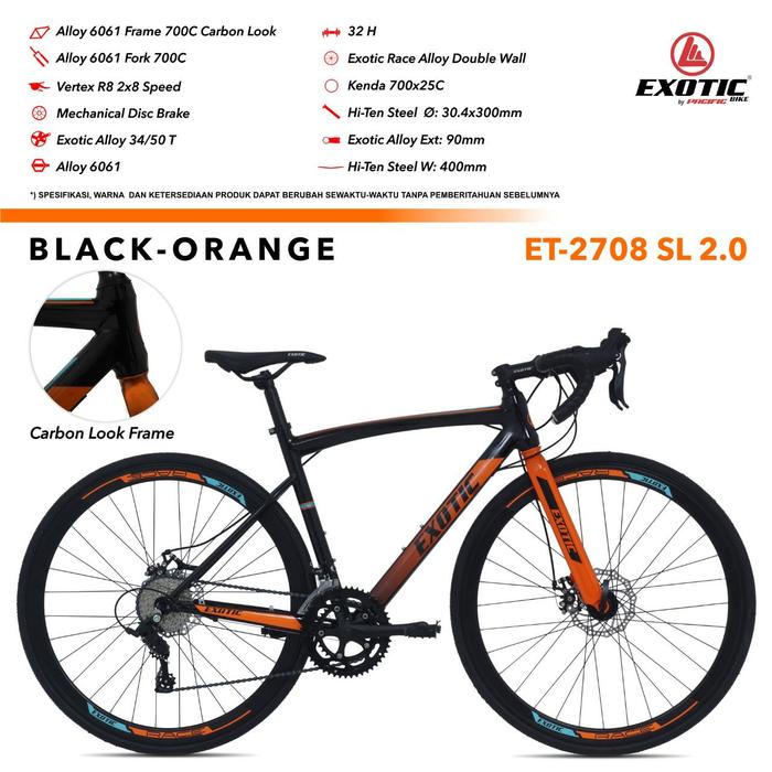 Gambar SEPEDA ROAD BIKE EXOTIC 700 X 25 ET 2708 SL 2.0 - Orange dari SUPPORT BIKE undefined Tokopedia