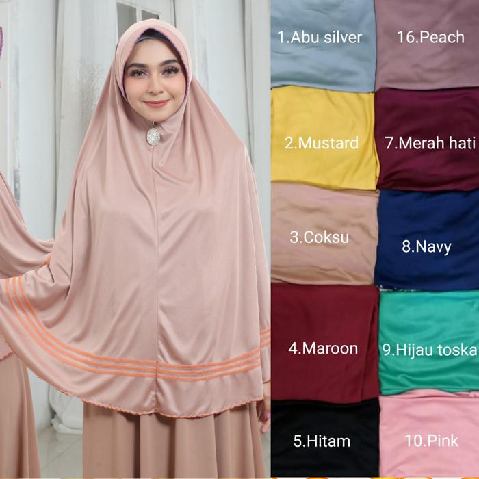 Gambar jilbab madinah rainbou - Maroon dari Rici hijab undefined Tokopedia