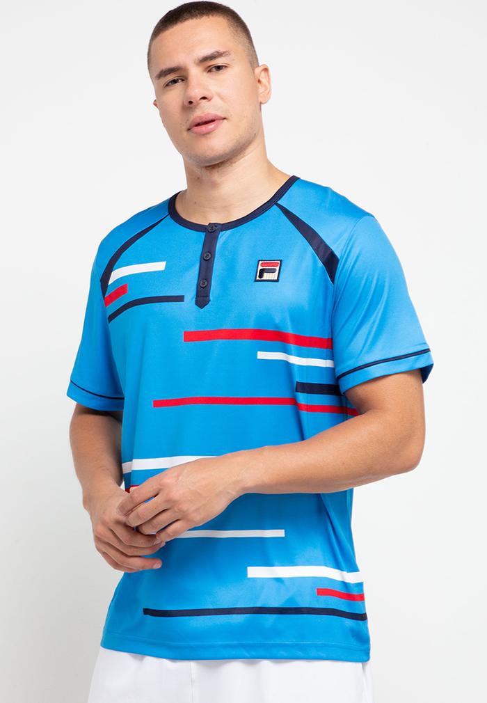 Gambar FILA Baju Olahraga Pria Aust Open T-Shirt BTN - Blue - M dari FILA Official Store undefined 5 Tokopedia