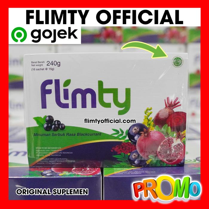 Gambar Flimty 16 Sachet BPOM Halal MUI Pelangsing Herbal Obat Langsing Murah - Blackcurrant dari Original Suplemen undefined Tokopedia