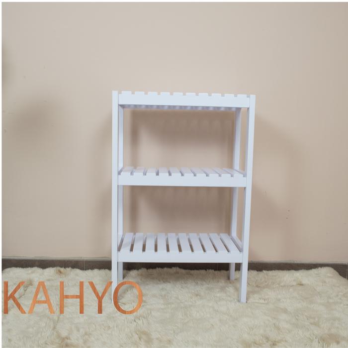 Gambar FURNIHOMES - 0050 RAK KAYU / RAK SERBAGUNA " EIKO" 3 SUSUN - Putih dari FURNIHOMES undefined Tokopedia