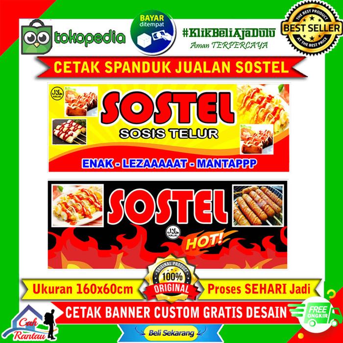 Gambar CETAK SPANDUK BANNER FLAG BACKDROP WARUNG JUALAN SOSTEL SOSIS TELOR - Biru dari Toko Nasya Gaulcomp undefined Tokopedia