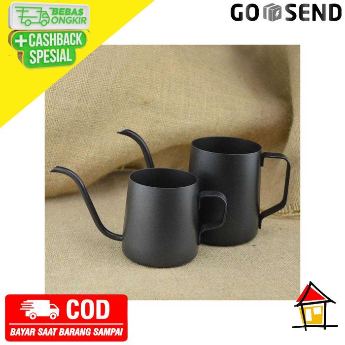 Gambar Teko Pitcher Kopi Teapot Drip Kettle Cup Stainless 07 - 350ml, Hitam dari RUMAHINAJA undefined Tokopedia