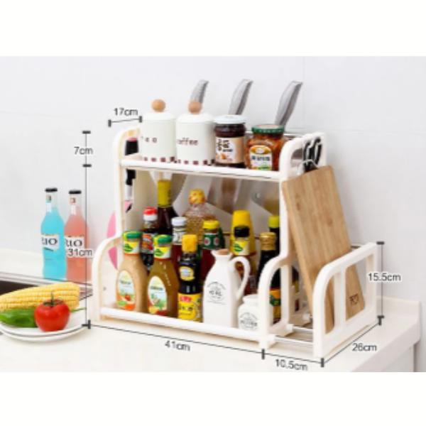 Gambar Kitchen Rack - Rak Bumbu Dapur Plastik Serbaguna- Rak Peralatan Dapur - Putih dari Bag2school undefined Tokopedia