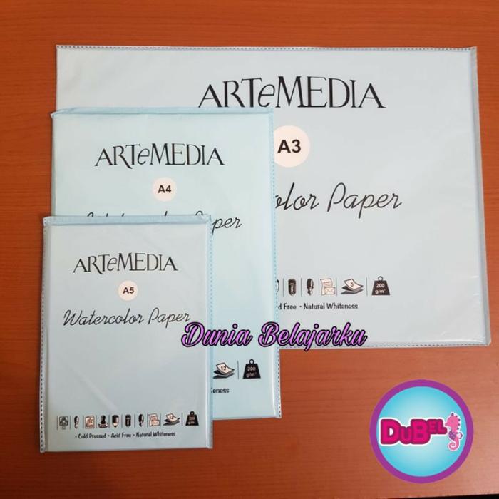 Gambar Watercolour Paper Artemedia / Kertas Lukis Cat Air tebal 200 grm - A5 dari Dunia Belajarku undefined Tokopedia