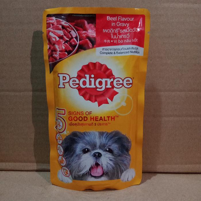 Gambar Pedigree 130gr pouch Beef Flavour in gravy makanan anjing dog food dari Happy Shopping 128 undefined Tokopedia