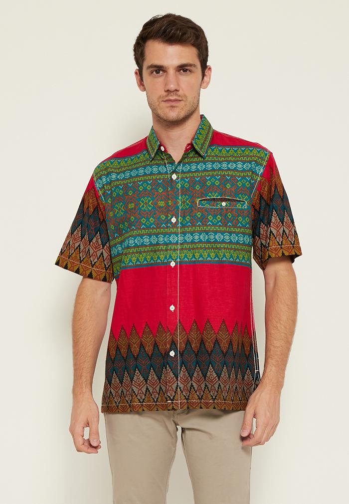 Gambar Batik Wibowo Batik Pria - Amritsar Cotton Print Red - S dari Woffi Man undefined Tokopedia