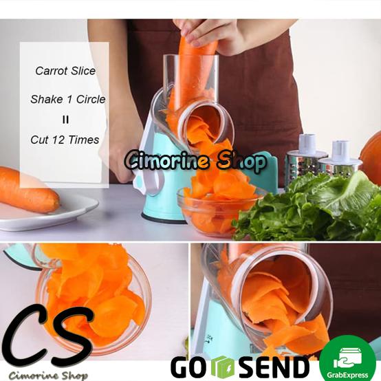Gambar Alat Parutan Sayuran Wortel Kentang Buah / Pemotong Sayuran Serbaguna - Biru Muda dari Cimorine Shop undefined Tokopedia