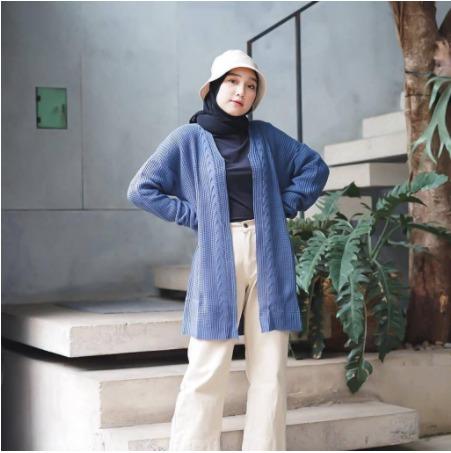 Gambar LORETTA CARDI murah / cardigan rajut / cardigan premium / cardigan wan - Denim dari Azka alvaro Shop undefined Tokopedia