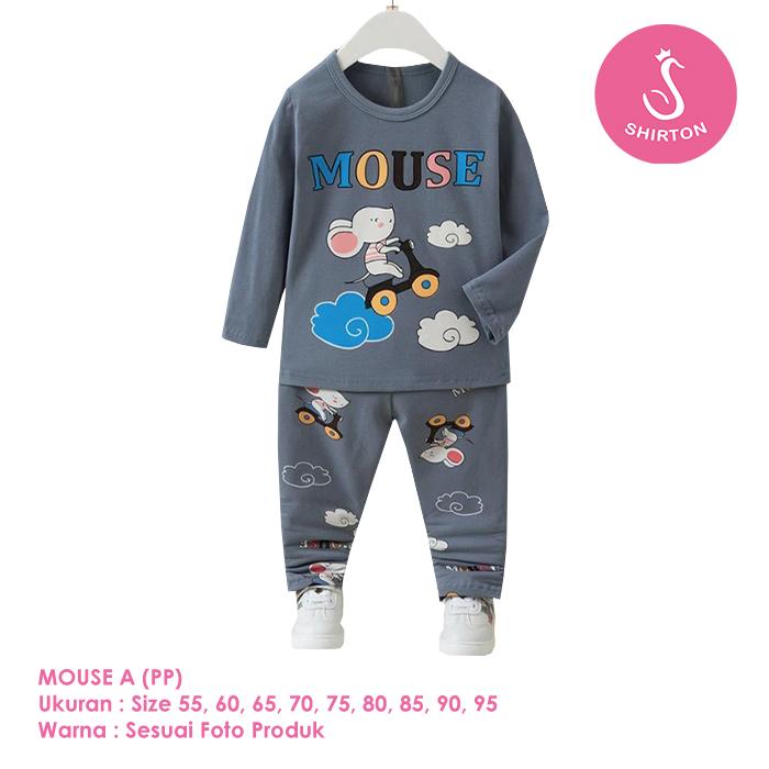 Gambar Baju Setelan Anak Laki-Laki Import Lengan Panjang Mouse A Shirton - MOUSE A PP, Size 80 dari shirton undefined Tokopedia