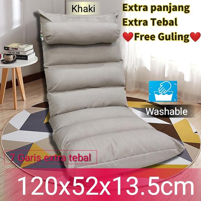 Gambar Tatami Import 7 Garis extra tebal/Kursi lesehan/Lazy sofa/kursi Lipat - khaki dari yunyun piepie undefined Tokopedia