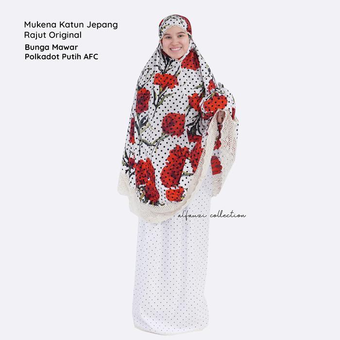Gambar Mukena Dewasa Katun Jepang Rajut Premium Afc / Mukena Motif Terlaris - mawar polka pth dari ALFAUZI COLLECTION undefined Tokopedia