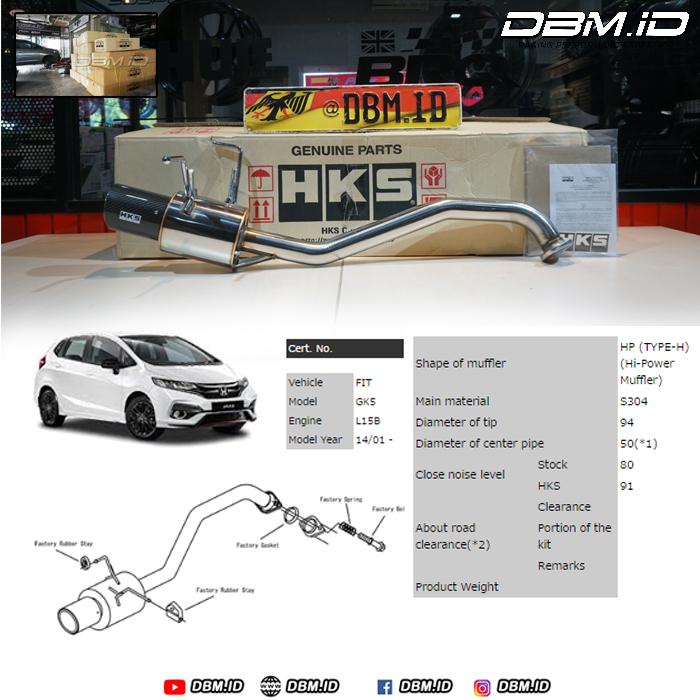 Gambar Knalpot HKS Jazz GK5 2013-2021 Carbon Tips Racing Hi-Power Original dari DBM.ID undefined Tokopedia