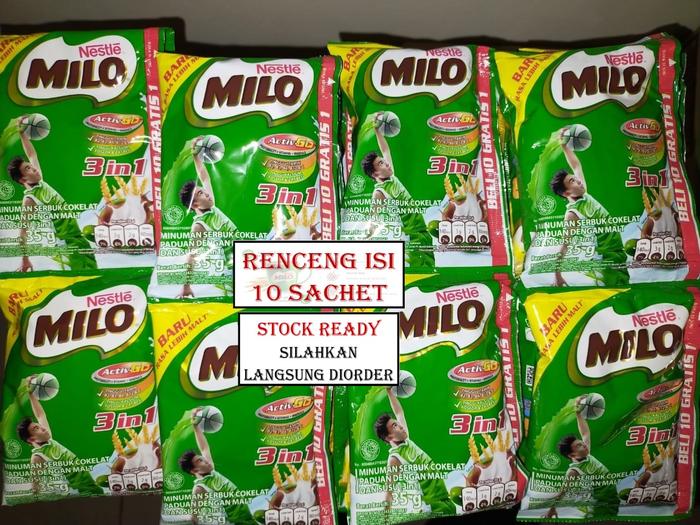 Gambar PROMO Milo Sachet 3in1 1 Renceng Isi 10 Sachet 10x35g 3 in 1 Coklat dari Pardosi Grocery undefined Tokopedia