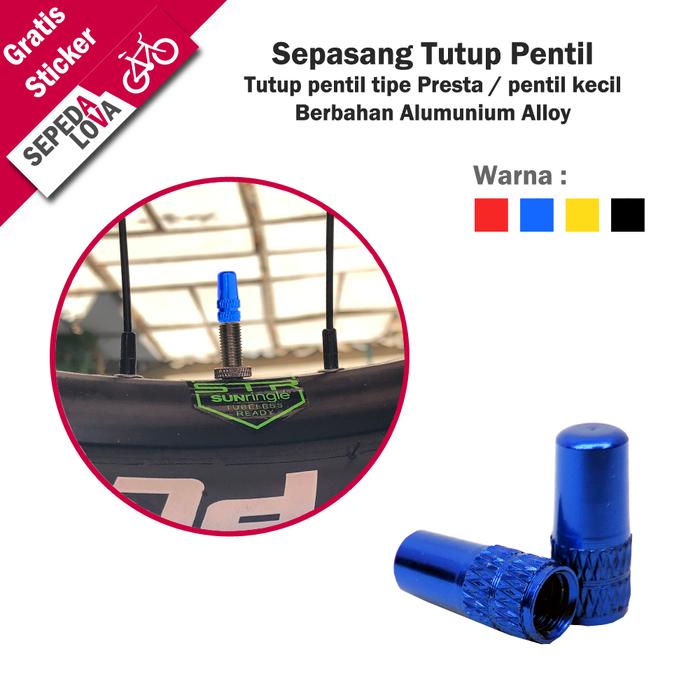 Gambar Sepasang Tutup Pentil Kecil Ban Sepeda Presta Valve Cup - Biru dari Sepedalova undefined Tokopedia