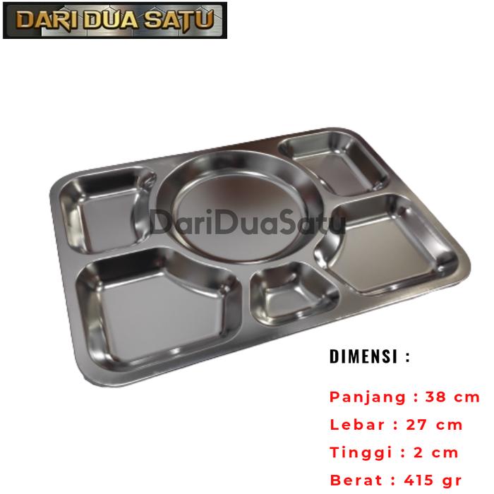 Gambar Piring Nampan Stainless 6 Sekat Food Tray Piring Rumah Sakit dari DariDuaSatu undefined Tokopedia